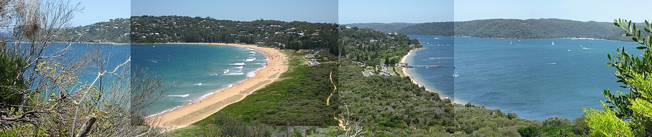 Panorama across Palm Beach and Pittwater